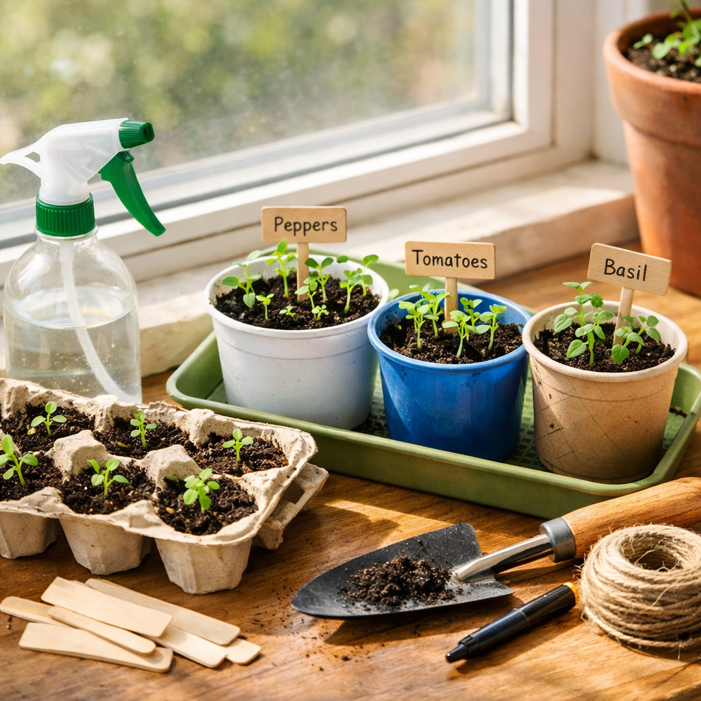 start seeds indoors using household items simple indoor seed starting method
