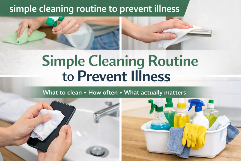 simple cleaning routine to prevent illness and reduce germs at home