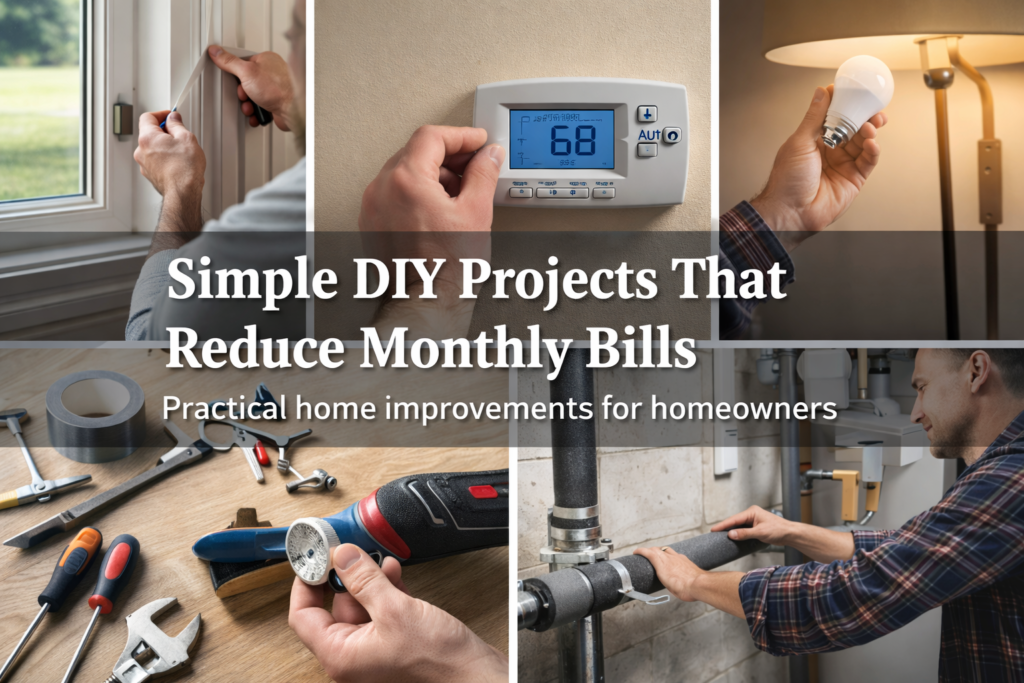 simple DIY projects that reduce monthly bills and save money at home