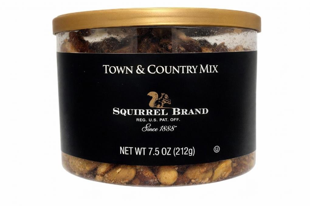 Front package image of recalled Squirrel Brand Town and Country Mix included in FDA Snack Mix Recall