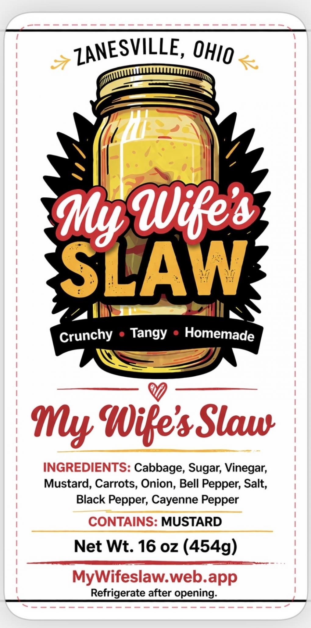 My Wife’s Slaw Original coleslaw product label involved in FDA recall