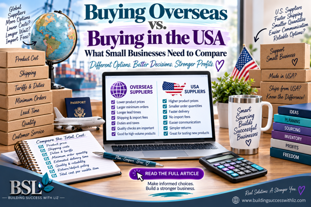 Overseas vs USA suppliers comparison for small businesses including cost shipping quality and minimum orders