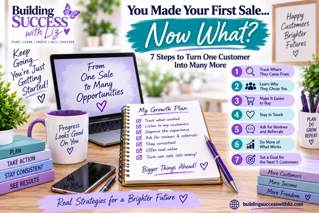 Get more customers after your first sale by tracking what worked, improving the customer experience, and asking for reviews and referrals